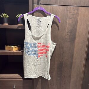 Modern Lux Gray Sleeveless Tank Top with Cut Out Design
